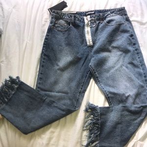 Nasty Gal Frayed Jeans NWT